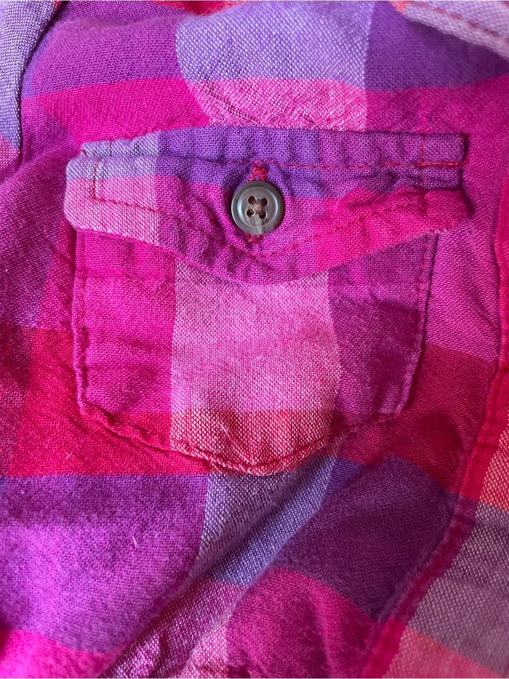 Old Navy Pink & Magenta Plaid Button-Front Dress EUC 2T Girls Y2K 2010’s Era